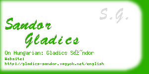 sandor gladics business card